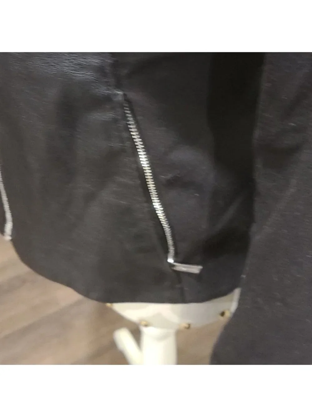 Calvin Klein Black Faux Leather Moto jacket